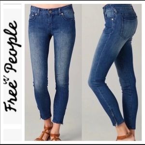 Free People Ankle Zipper Skinny Jeans Dark Wash Size 27